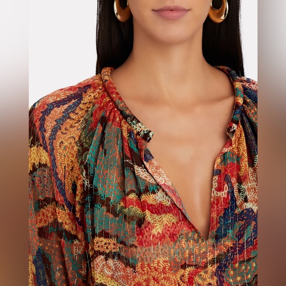 A.L.C. Dana silk blend multicolor top NWT 4 - Picture 4 of 6